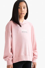 Girl Oversize Fit Crew Neck Animal Printed Thick Fabric Sweatshirt