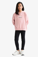 Girl Oversize Fit Crew Neck Animal Printed Thick Fabric Sweatshirt