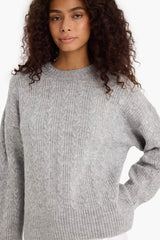 Oversize Loose Fit Crew Neck Knit Sweater