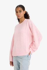Oversize Loose Fit Crew Neck Knit Sweater
