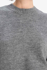 Oversize Wide Pattern Crew Neck Knitwear Sweater