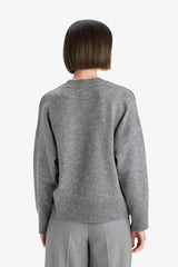 Oversize Wide Pattern Crew Neck Knitwear Sweater