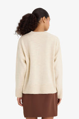 Oversize Wide Pattern Crew Neck Knitwear Sweater