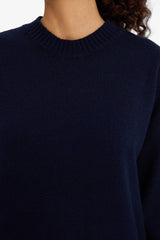Oversize Wide Pattern Crew Neck Knitwear Sweater