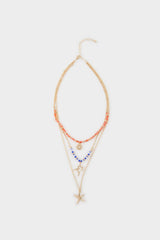 Women 3-Piece Seashell Themed Gold Necklace