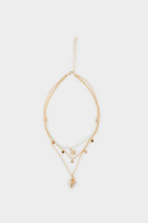 Women 3-Piece Seashell Themed Gold Necklace