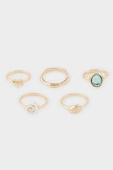 women 5-Piece Gold Ring