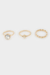 Women 3-Piece Gold Ring