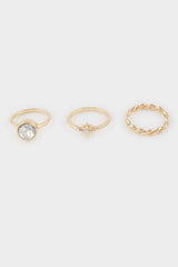 Women 3-Piece Gold Ring