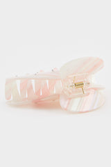 Women Mother-of-Pearl Patterned Gold Latch Buckle