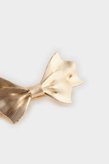 Women Gold Ribbon Snap Buckle