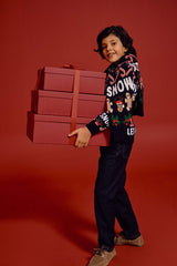 Boys Straight Fit Straight Leg Jean Fleece Lined Trousers