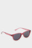 Round Burgundy Plastic Frame Black Lens Polarized Sunglasses For Girls