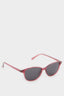 Round Burgundy Plastic Frame Black Lens Polarized Sunglasses For Girls