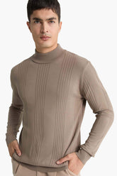 Standard Fit Turtleneck Knit Sweater