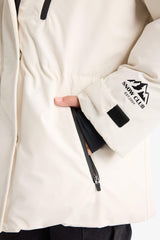 Girls' Detachable Faux Fur Collar Hooded Fleece Lined Zip-Up Puffy Ski Jacket