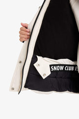 Girls' Detachable Faux Fur Collar Hooded Fleece Lined Zip-Up Puffy Ski Jacket