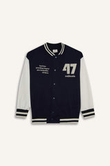 Boys Printed College Collar Bomber Jacket