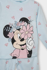 Disney Mickey & Minnie Baby Girl Pajama Set Long Sleeve Cotton Top Long Bottoms