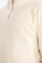 Standard Fit Zip-Up Collar Knit Sweater