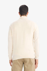 Standard Fit Zip-Up Collar Knit Sweater