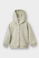 Baby Girl 3-Piece Set Hooded Snap Cardigan Printed Long Sleeve T-Shirt Bottoms