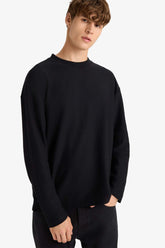 Boxy Fit Relaxed Cut Crew Neck Soft Fabric Basic Plain Sweatshirt