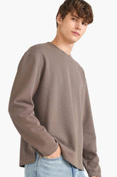 Regular Fit Crew Neck Knitwear Look Sweatshirt