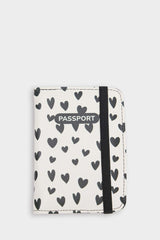 Women Heart Patterned Faux Leather Passport Holder