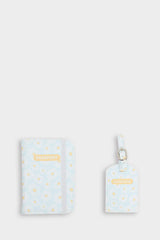 Women's Floral Faux Leather Passport Holder and Luggage Name Tag Set