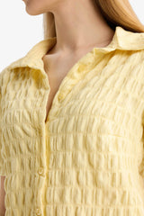 Cool Fitted Textured Short Sleeve Shirt