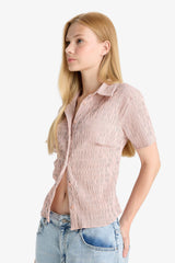 Cool Fitted Textured Short Sleeve Shirt