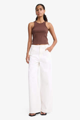 Slim Fit Slim Cut Crew Neck Ribbed Camisole Undershirt