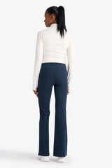 Flare Fit Shaping High Waist Wide Leg Standard Length Ribbed Athletic Pants