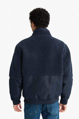 Regular Fit Plush Jacket with Knit Detail and Inner Pockets