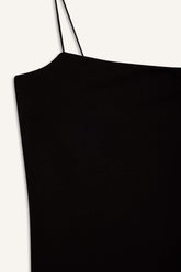 Fitted Square Neck Basic Plain Strappy Tank Top