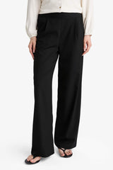 Regular Fit Wide Leg Trousers with Pocket Detail