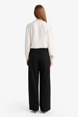 Regular Fit Wide Leg Trousers with Pocket Detail