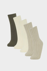 Womens 5-Pack Cotton Long Socks