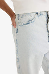 100% Cotton Baggy Fit Wide Leg Jean Washed Trousers