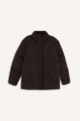 Water-repellent, regular fit, stand-collar jacket with inner zippered pockets.