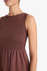 Crew Neck Terry Cotton Sleeveless Midi Dress