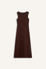 Crew Neck Terry Cotton Sleeveless Midi Dress
