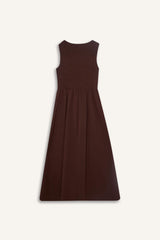 Crew Neck Terry Cotton Sleeveless Midi Dress