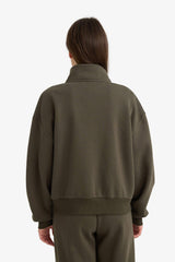 Loose cardigan with a semi-turtleneck