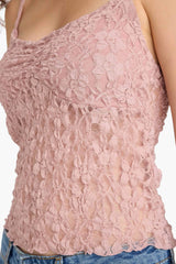 Slim Fit Slim Cut V Neck Lace Strappy Tank Top