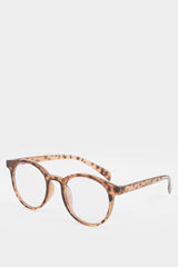 Unisex Blue Lens Leopard Pattern Framed Reading Glasses