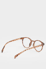 Unisex Blue Lens Leopard Pattern Framed Reading Glasses