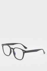 Unisex Blue Lens Black Frame Reading Glasses
