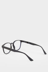 Unisex Blue Lens Black Frame Reading Glasses